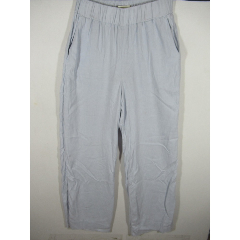 Abercrombie & Fitch Ultra High Rise Linen Viscose Pants Women Small Blue Beachy